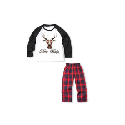 

UK Family Matching Christmas Pajamas Set Women Men Kids Deer Sleepwear Nightwear