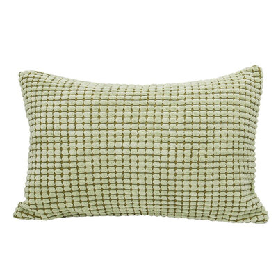 

UpperX Cushion Cover Throw Shell Polyester Corn Striped Pillow Case for Sofa 12 x 18 Inch Green