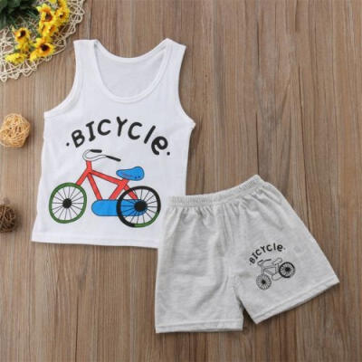 

Toddler Kids Baby Boys Tops Vest T-shirt Shorts Pants 2Pcs Outfits Set Clothes