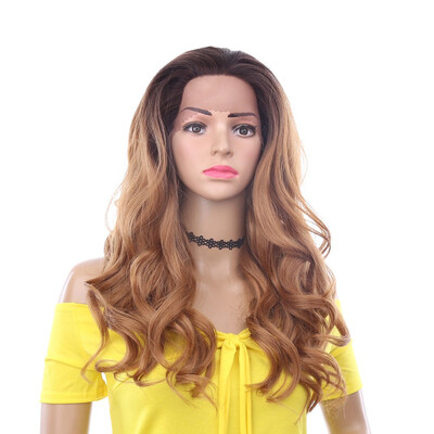 

YYONG Synthetic Hair Long Wavy Cosplay Wigs T427 Lace Front Wig For Women 18 Inch Halloween Weave Lace Blonde Wigs