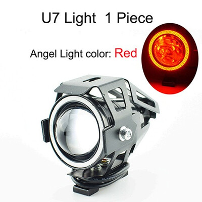 

1Pcs 125w Motorcycle LED U7 Headlight Motorbike Spot Headlamp 12V 6500K 3000lm Motorcycle auxiliary Driving Light moto Fog Lamp