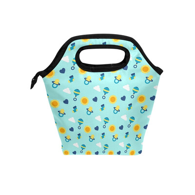 

Lunch Tote Bag Sun And Balloon Travel Picnic Insulated Lunch Handbags Portable Zipper Lunch Bag Box