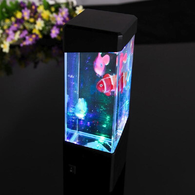 

Mini Desktop Decorative Acrylic Ecological Fish Tank Light Small Magic LED Colorful Jellyfish Aquarium Lamp