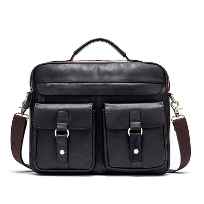 

135 Inch Men Vintage Leather Messenger Shoulder Bag Business Laptop Briefcase Handbag Retro Satchel Crossbody Pack