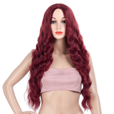 

Kanekalon Wigs Long Wavy Wigs Glueless Hair Burg Black Synthetic Wigs for Women African Cosplay Wig Hairstyle Party Full Wigs