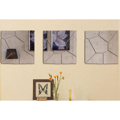 

Moire Pattern 7Pcs Square Mirror Removable Wall Stickers Decal Living Room Decor