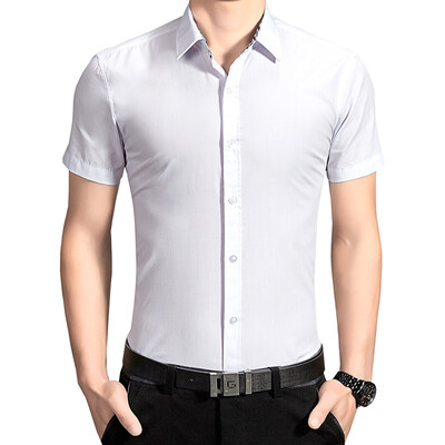 

New Arrivals Men Shirts Cotton Men Dress Casual Shirts Short Sleeves Men Slim Shirts 2016 Summer Men Shirts High Quality 4XL