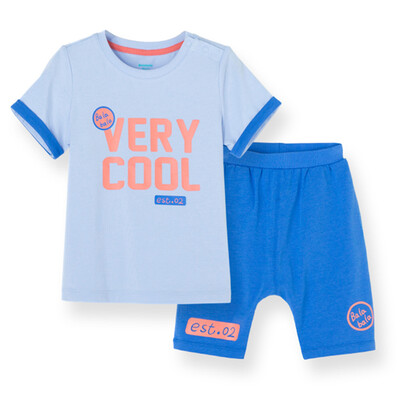 

Balabarra BALABALA boy set male boy summer short-sleeved shorts two-piece suit 28192151112 ice blue 80