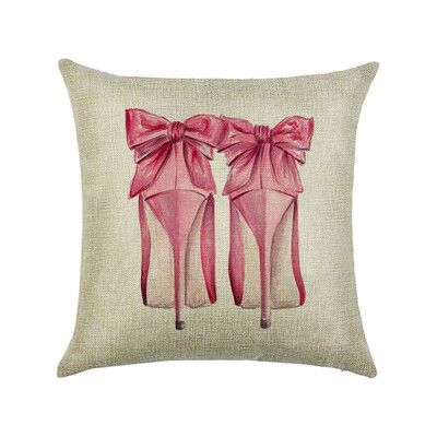

Cushion cover 45cm45cm Womens shoes&cosmetics linencotton pillow case sofa cushion case square decorative pillow cover