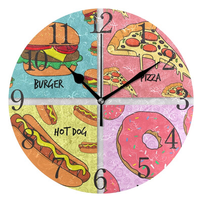 

Wall Clock Arabic Numerals Design Fast Food Round