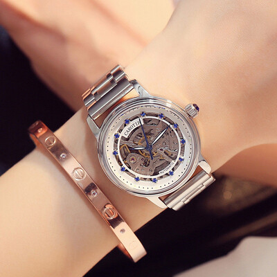 

Luxury Brand Skeleton Sapphire Crystal Women Mechanical Watch Fashion Elegant Ladies Watch
