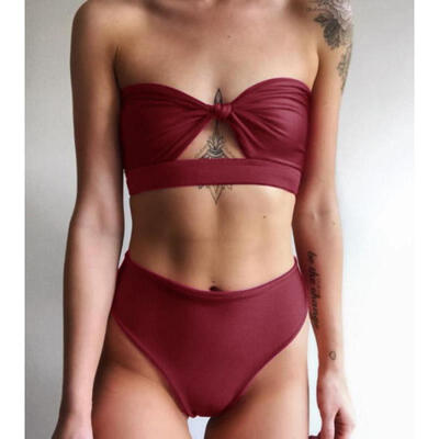 

2018 Womens Bikini Set Swimwear Bandage Bathsuit Falbala Swimsuit Bathing Suits