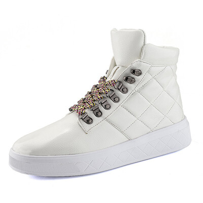 

2018 autumn Martin boots men in the Korean version of the trend of the British wild high shoes mens patent leather boots short bo