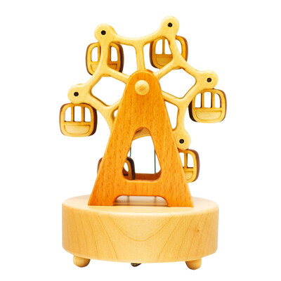 

rhyme rose RHYMES creative gift toys octave box maple walnut handmade wood rotating Ferris wheel music box sky city