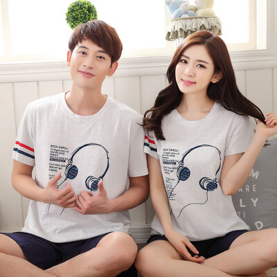 

Arctic cashmere short-sleeved pajamas comfortable couple pajamas home men&women pajamas home service summer men&women pajamas B541105811 headphones male