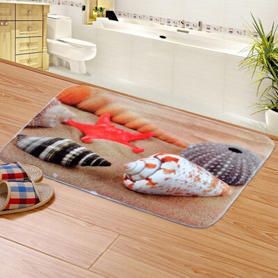 

Bingyou 5D printing mats vacuum anti-slip door mats entry door mats balcony door bathroom floor mat conch 6040cm