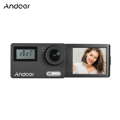 

Andoer AN300 4K WiFi 16MP Action Sports Camera Novatek 96660 Dual Display 2" Rotary LCD 170° Wide Angle 30m Waterproof with Remot