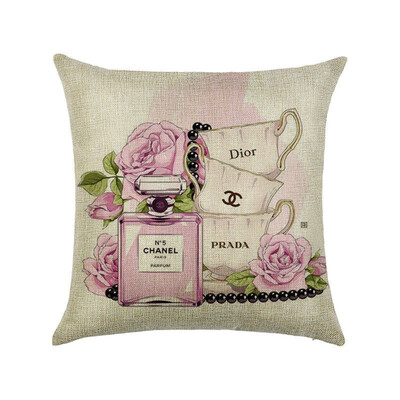 

Cushion cover 45cm45cm Womens shoes&cosmetics linencotton pillow case sofa cushion case square decorative pillow cover