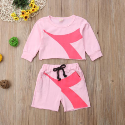 

Canis Newborn Kid Baby Girls Long Sleeve Tops Pants Outfits Tracksuit Sportswear