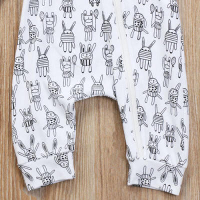 

UK Cute Newborn Baby Girl Boy Cartoon Bunny Ears Romper Jumpsuit Outfits Clothes