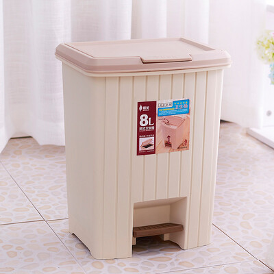 

Shun-US trash 8L plastic trash can barrel with hand-foot dual-use kitchen&toilet square household toilet SM-2615
