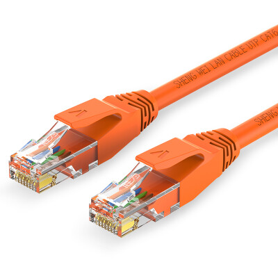 

Win shengwei LC-6005D six network cable pure copper gigabit 8-core twisted-pair network jumper 05 m orange high-speed color network cable Gigabit network cable