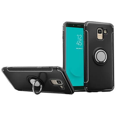 

Fivice Samsung Galaxy J6 2018 case PC metal ring shell magnetic car bracket TPU phone case