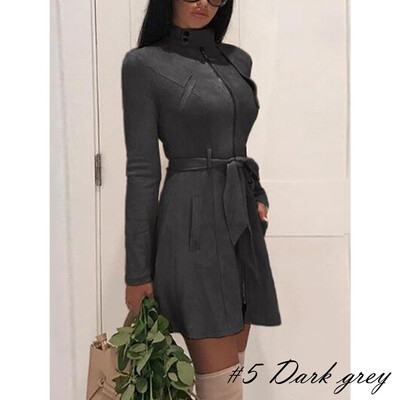 

Women High Neck Long Sleeve Casual Ladies Tops Coat Jacket Zip Up Outwear