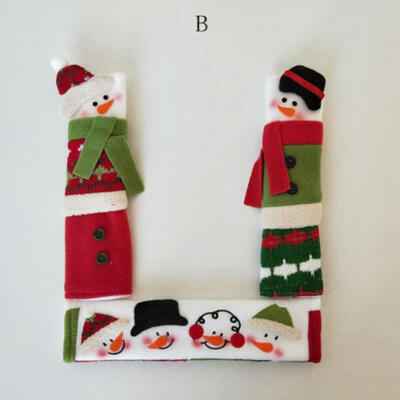 

Christmas Refrigerator Door Handle Covers Kitchen Appliances Gloves Protector