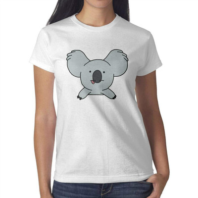 

Koala Bear Australia Koala Shirt Womens White t-Shirt Cotton Lightweight