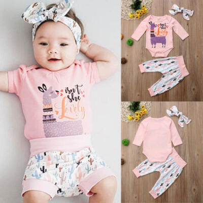 

UK Newborn Baby Girls Clothes Romper Jumpsuit Floral Pants Leggings Outfit Set