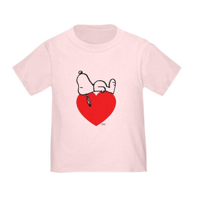 

CafePress Snoopy On Heart T-Shirt - Cute Toddler T-Shirt 100 Cotton