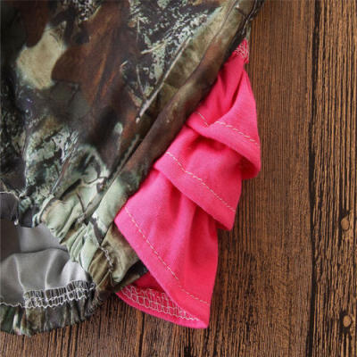 

Camouflage Clothes Newborn Infant Kids Baby Girl Strap Romper Bodysuit Outfits