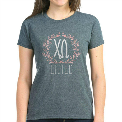 

CafePress - Chi Omega Letters Little - Womens Cotton T-Shirt
