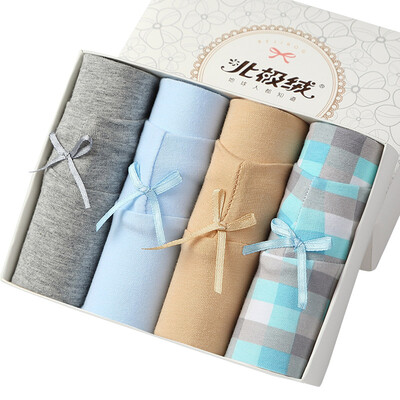 

[Супермаркет] Jingdong Бейджи Ронг (Beijirog) ж женского нижнее белье 95% хлопок сплошного цвета талия кружево трусы 1019 [4] установили светлый цвет Размер