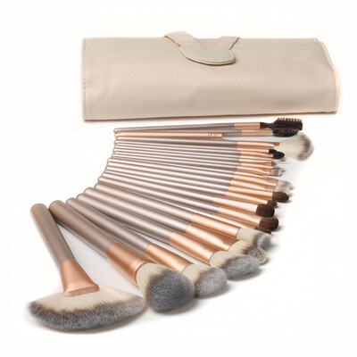 

MYBASY 12pcs18pcs24pcs Makeup Brush With Beige PU Bag