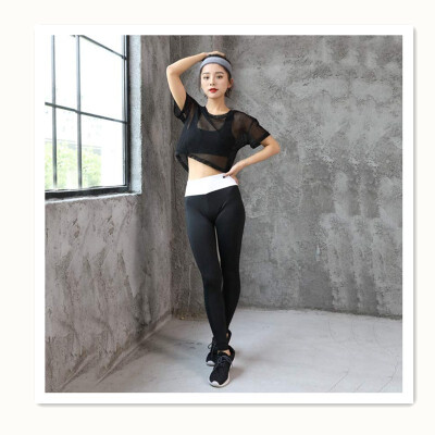 

New fitness clothes sports suit women Thin&quick-drying running clothes yoga clothes short-sleeved