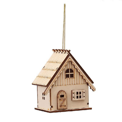 

Christmas Decorative LED Light Chalet Luminous Cute Wooden House Christmas Tree Hanging Ornaments Xmas Festival Holiday Decoration