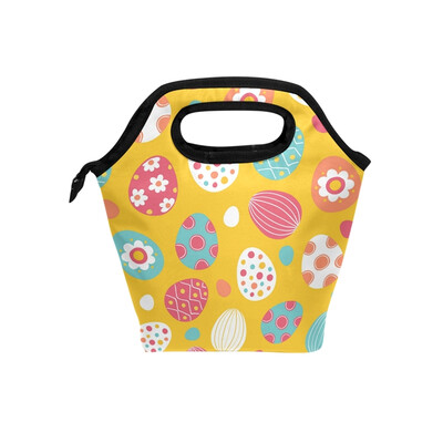 

Lunch Bag Colorful Eggs Tote Travel Picnic Insulated Handbags Portable Zipper Lunch Bag Box