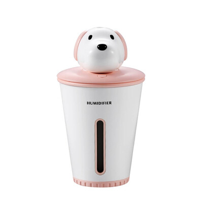 

TOMNEW USB Mini Cool Mist Humidifier 300ML Portable Ultrasonic Two-gears Cute Doggy Air Diffuser with LED Light for Home Office