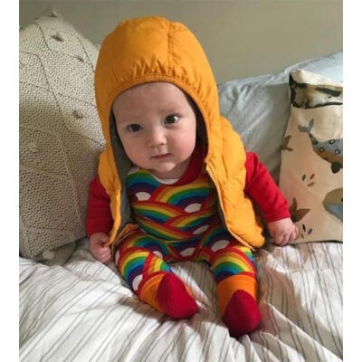 

Newborn Toddler Baby Boy Girl Romper Sleeveless Rainbow Jumpsuit Playsuit Outfit