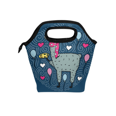 

Lunch Bag Tote Bag Blue Sheep Travel Picnic Organizer Lunch Holder Handbags Lunch Bag Box for Office
