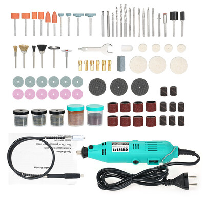 

176-Piece Rotary Tool Accessories Kit with Flex Shaft Electric Grinder Drill 6-Speed Variable Speed Cutting Engraving Grinding San