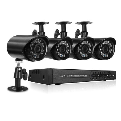

4CH 1080P Hybrid NVR AHD TVI CVI DVR 5-in-1 Digital Video Recorder 4720P OutdoorIndoor Infrared Bullet Camera 460ft Cable