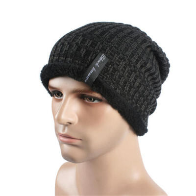 

UK New Men Women Winter Warm Crochet Knit Baggy Beanie Wool Skull Hat Ski Cap