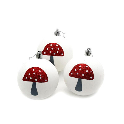 

3Pcs Christmas Balls Baubles Home Party Supplies Xmas Tree Decorations Matte White Balls Christmas Tree Hanging Ornament Decor