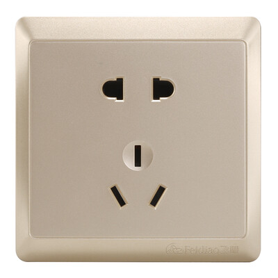 

Feidiao feidiao high-end switch socket panel five-hole socket 10A two three plug power wall socket 86 excellent gold