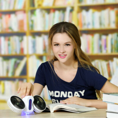 

Portable Rechargeable Mini Double fold Fan Desk Pocket Fan USB Student Portable Blower Air Cooler Battery Fan Rechargeable