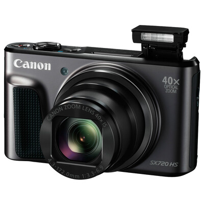 

Canon (Canon) PowerShot SX720 HS Цифровая камера (20,3 миллиона пикселей 40 кратный оптический зум 24мм ультра широкоугольный) Black