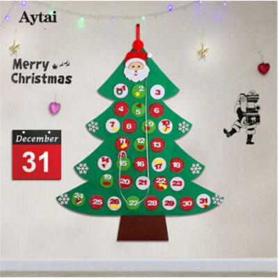 

Felt Christmas Tree Set with Ornaments Xmas Gift Door Wall Hanging Decoration